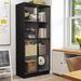 Display Cabinet With Glass Doors, Tall Storage Cupboard, Freestanding Curio Display Cabinet With 4-Tier Storage Shelves For Collectibles, Living Room, Home Office_maomaolike.com