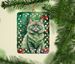 Selkirk Rex Cat By The Christmas Tree Porcelain Ornament Christmas Tree Hanging Decorations For Home Christmas Holiday, Rectangle, Gift, Multicolor_maomaolike.com