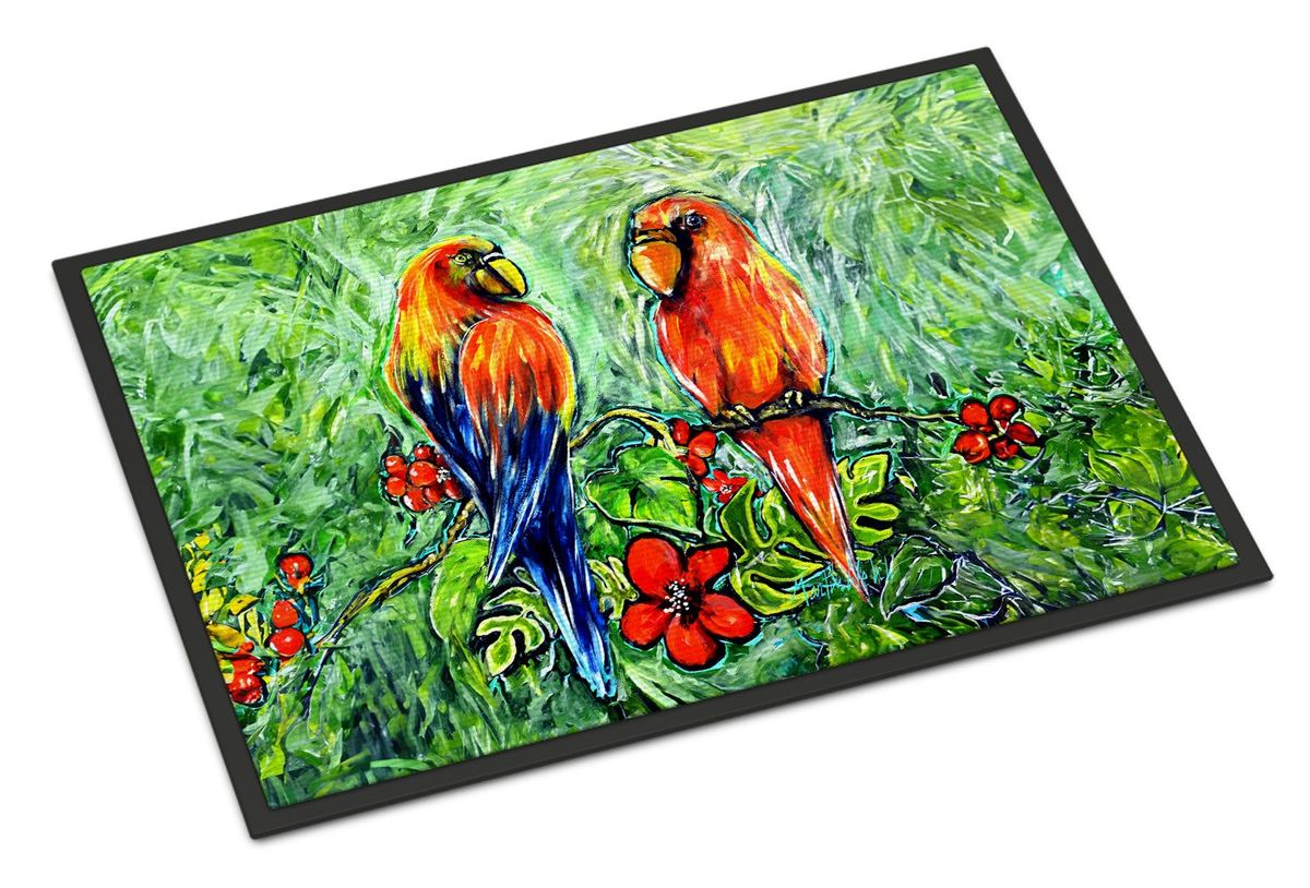 Fred And Freda Parrots Doormat Front Door Mat Indoor Outdoor Rugs For Entryway, Non Slip Washable Low Pile, 24H X 36W_maomaolike.com