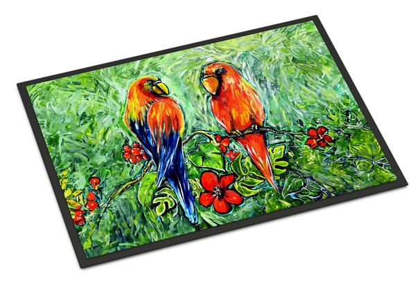 Fred And Freda Parrots Doormat Front Door Mat Indoor Outdoor Rugs For Entryway, Non Slip Washable Low Pile, 24H X 36W_maomaolike.com