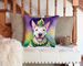 English Bull Terrier King Of Mardi Gras Throw Pillow Machine Washable, Indoor Outdoor Decorative Pillow For Couch, Bed Or Patio, 14Hx14W_maomaolike.com