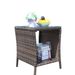Outdoor Patio Furniture 1 Coffee Table With Clear Tempered Glass_maomaolike.com