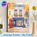 Autumn Book Shop Painting Poster, Warm Watercolor Cozy Street Scene Poster, Charming Literary-themed Decor With Fall Foliage, Ideal For Living Room_maomaolike.com