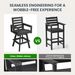 Outdoor Swivel Bar Stools, Carbon HDPE High-Density Polyethylene Patio Bar Chair With 360 Swivel & Ladderback, All-Weather Bar Height Stool For Deck, Porch, Poolside, Hot-Embossed Wood Grain_maomaolike.com