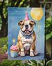 English Bulldog Happy Birthday Garden Flag Mailbox Flag Decorative Yard Flag Banner Outside Patio Artwork Yard Flower Beds, Garden Size, Multicolor_maomaolike.com