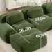82'' Loveseat Sofa In LuxuryCorduroy Fabric Modular For Free Combo Separation Curved Armrests ,anti-slip Design High-resilience Sponge Fits Living Rooms Bedrooms Audiovisual Room,Olive Green_maomaolike.com