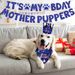 Dog Birthday Party Supplies, Boy Dog Birthday Bandana Set With Cute Dog Bowtie, Scarf, Birthday Banner Balloons And Hat With Numbers For Medium And Extra Large Dogs Pets(Blue)_maomaolike.com