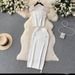 Women's Clothing sleeveless tops all match high waist skirt temperament lady style two piece suit_maomaolike.com
