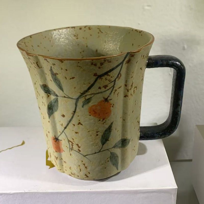 Japanese Hand-painted Ceramic Tea Cup, Mug, Retro Coarse Ceramic Tea Cup_maomaolike.com