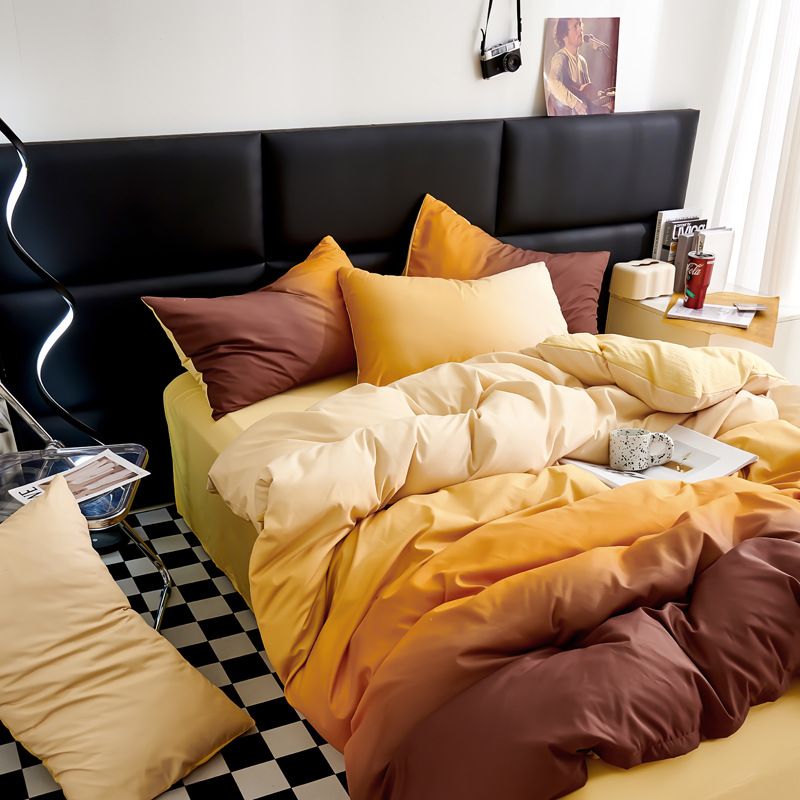 Home Garden Four Piece Set Washed Cotton Quilt Cover_maomaolike.com