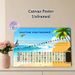 Guitar Fretboard Painting Poster, Colorful Beach-Themed Educational Poster, Clear Note Layout For Guitar Learning, Ideal For Music Practice Rooms_maomaolike.com