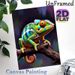 Chameleon Themed Painting Poster, Vibrant Realistic Colorful Chameleon Perched On Branch Poster, Eye-catching Artistic Decor Ideal For Living Room_maomaolike.com