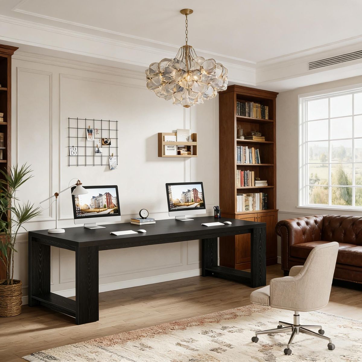 Two Person Desk, Long Computer Desk Conference Table_maomaolike.com