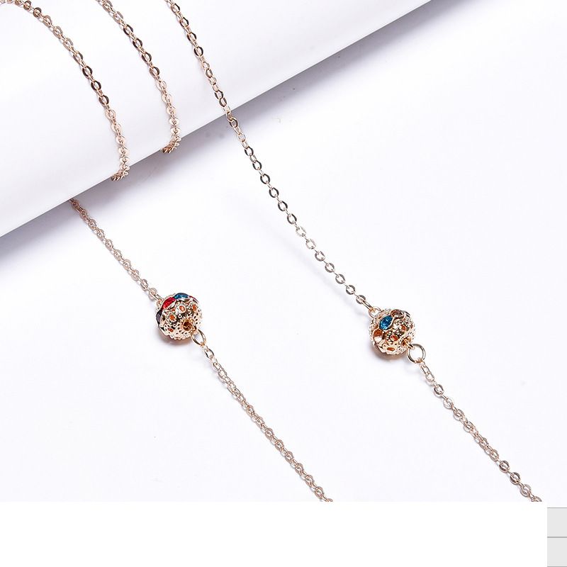 Unisex Glasses advanced sense mask Titanium steel chain anti-slip anti-loss chain Retro pearl wholesale chain sunglasses mask chain_maomaolike.com