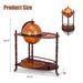 Vintage Globe Rolling Wine Bar Cart With Extra Shelf_maomaolike.com