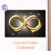 Infinity Symbol Painting Poster, Glittering Golden Sparkling Poster, Elegant Symbolic Decor Ideal For Living Room, Bedroom And Modern Interior Spaces_maomaolike.com