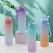 Gradient Frosted Water Bottle With Time Marker & Straw - Leakproof BPA-Free Sports Bottle For Hydration Tracking_maomaolike.com