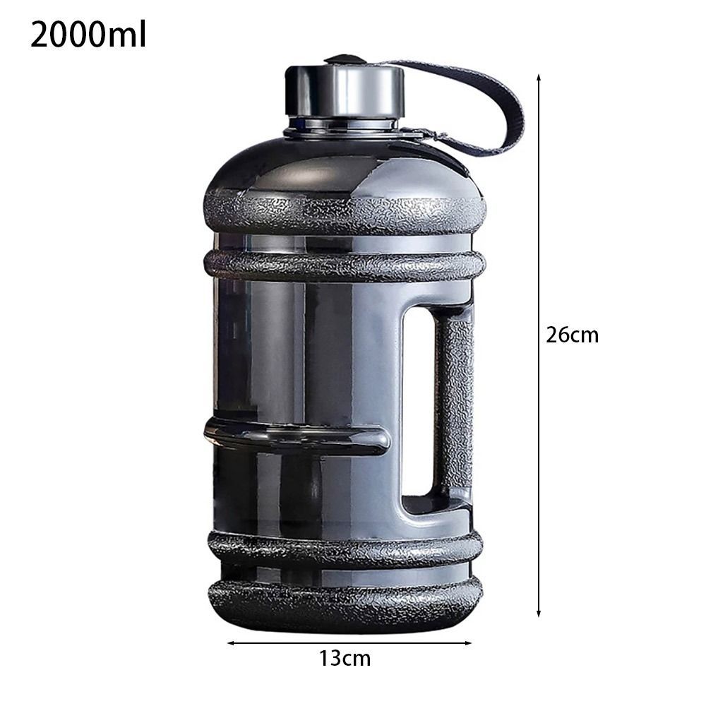 Training Sports Workout Drink 2L PETG Large Capacity Water Shaker With Handle Outdoor Gym Gallon Bottle_maomaolike.com