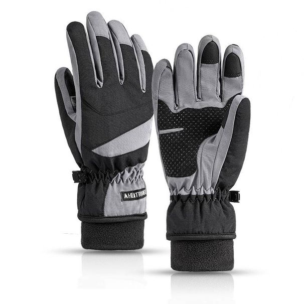 Unisex Winter warm gloves Men's and women's sports outdoor cycling gloves Cycling waterproof touch screen curved finger thick ski gloves_maomaolike.com