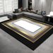 Living Room Rug Large Size Gorgeous Gold Frame Design Bedroom Rug Plush Thickened Machine Washable Thickened Underlay Interior Decorative Rug_maomaolike.com