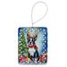 Boston Terrier Christmas Reindeer Porcelain Ornament Christmas Tree Hanging Decorations For Home Christmas Holiday, Rectangle, Gift, Multicolor_maomaolike.com