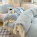 Wholesale Ins Princess Style Wrinkled Lace Milk Velvet Four-Piece Winter Warm Mixed Color Flannel 4-Piece Set_maomaolike.com