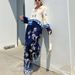 Women's clothing fashion positioning printed loose long-sleeved tops wide-leg pants two-piece set_maomaolike.com
