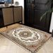 Living Room Rug Large Size Gorgeous Gold Frame Design Bedroom Rug Plush Thickened Machine Washable Thickened Underlay Interior Decorative Rug_maomaolike.com