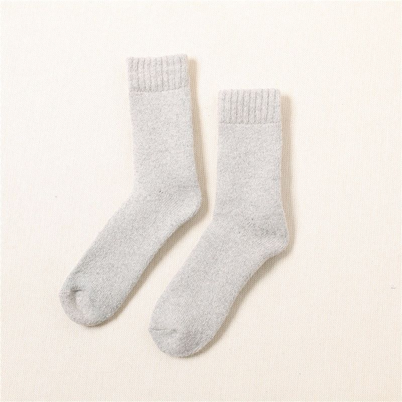 Winter wool socks men's wool circle thick socks women's midtube winter extra thick warm towel bottom stockings_maomaolike.com