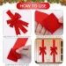 6 Pieces Christmas Door Cabinet Bows Large Christmas Red Ribbons Cabinet Door Bows For Christmas Festive Party Supplies, 10 X 87 Inches_maomaolike.com