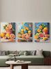 Citrus Triptych Wall Art (Oranges, Lemons, Limes & Grapefruits) – Mediterranean Sun-Kissed Orchard, Impasto Brushstrokes, Impressionist Art_maomaolike.com