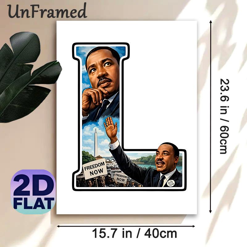 Civil Rights Icon Themed Painting Poster, Vibrant Realistic Style Poster, Inspirational Wall Decor Capturing Historic Rights Movement Scenes For Home_maomaolike.com