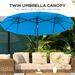 Double-sided Patio Umbrella, 9.5 Outdoor Umbrella With Push Button Tilt And Crank, 3 Air Vents And 12 Ribs, Cyan Blue_maomaolike.com