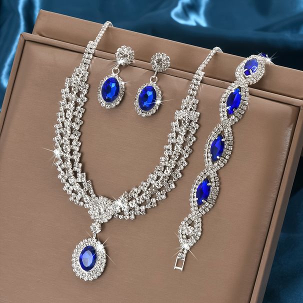 Elegant Bridal Jewelry Set Necklace Earrings With Sparkling Rhinestones Perfect For Weddings Parties_maomaolike.com