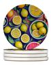 Colorful Lemons Large Sandstone Coasters Pack Of 4 Absorbent Round Coasters Decor Gifts For Men Or Women, 4 In, Multicolor_maomaolike.com