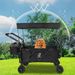 Collapsible Wagon Heavy Duty Folding Wagon Cart With Removable Canopy, 4" Wide Large All Terrain Wheels, Brake, Adjustable Handles,Cooler Bag Utility Carts For Outdoor Garden Beach_maomaolike.com