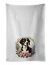 Entlebucher Mountain Dog And Flowers Kitchen Towel Set Of 2 White Dish Towels Decorative Bathroom Hand Towel For Hand, Face, Hair, Yoga, Tea, Dishcloth, 19 X 28", White_maomaolike.com