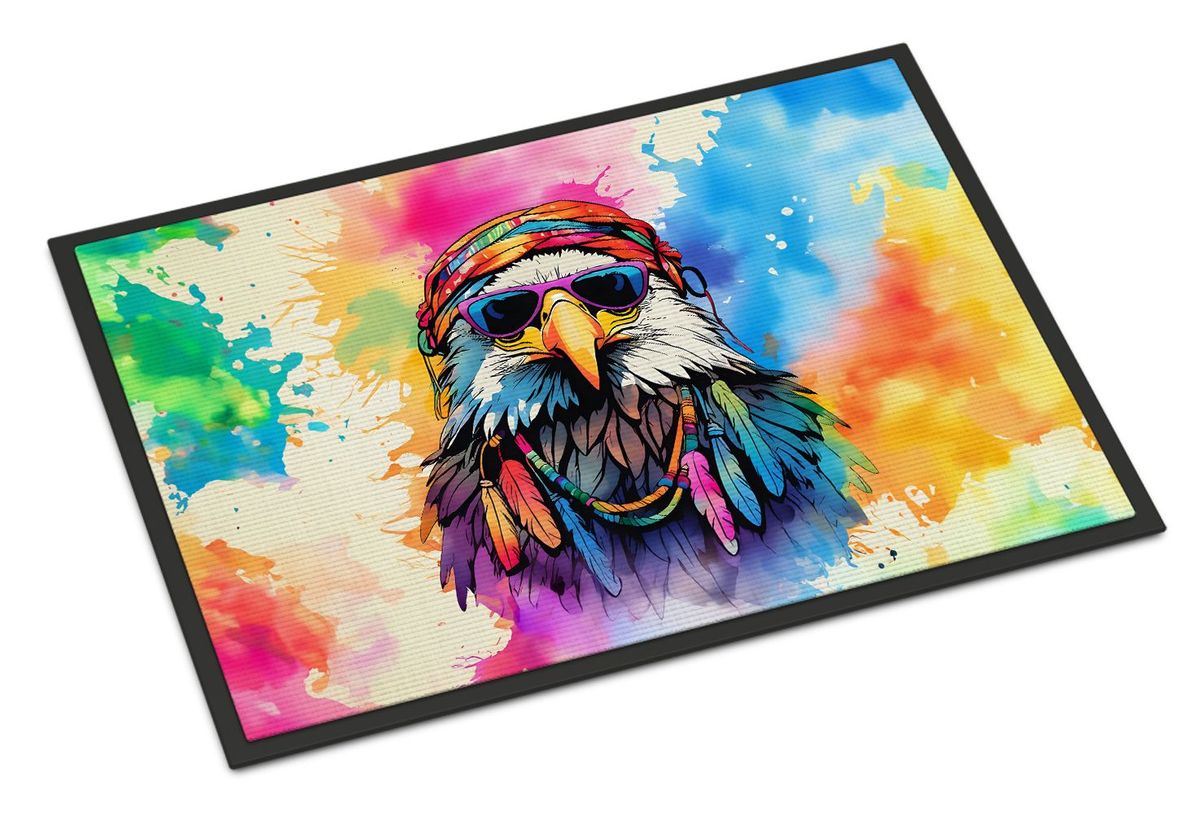 Hippie Animal Eagle Doormat Front Door Mat Indoor Outdoor Rugs For Entryway, Non Slip Washable Low Pile, 24H X 36W_maomaolike.com