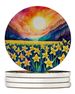 Colorful Daffodils Large Sandstone Coasters Pack Of 4 Absorbent Round Coasters Decor Gifts For Men Or Women, 4 In, Multicolor_maomaolike.com
