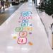 Children's Hopscotch Airplane Grid Number Game Kindergarten Square Footprints Floor Stickers_maomaolike.com