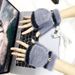 Heating Gloves Children's USB half-finger flip over electric gloves Student's extra thick mink velvet thermal gloves_maomaolike.com