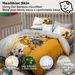5 Piece Soft All-Season Washed Microfiber And Viscose Comforter Set , With Comforter, Sheet, Pillowcases & Shams, Print, Flowerd, Moisture-Wicking, Silky Soft Texture, Cooling, Breathable, Easy Care_maomaolike.com