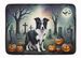 Border Collie Spooky Halloween Memory Foam Kitchen Mat Machine Washable Anti-Fatigue Mat Cushion Comfort Bath Mat Or Kitchen Rug_maomaolike.com