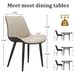 Khaki + Grey PU Leather Dining Chair With Metal Legs, Wave Pattern Upholstered Armless Chair Set Of 6 For Kitchen, Restaurant, Living, Meeting Room_maomaolike.com