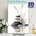 Zen Stones Painting Poster, Minimalist Serene Stacked Stones With Grass & Reflection Poster, Calming Decor Ideal For Bedroom, Meditation Space And_maomaolike.com