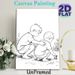 Gentle Companions With Butterfly Painting Poster, Minimalist Line Art Poster, Tender Black-and-white Scene Of Two Figures With Butterfly And Wild_maomaolike.com