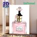 Elegant Lady & Perfume Painting Poster, Stylish Illustration Of Lady On Pink Paris Perfume Bottle Poster, Feminine Chic Decor Ideal For Bedroom_maomaolike.com