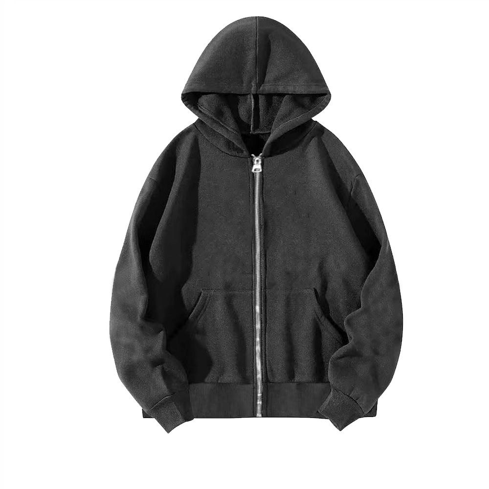 Men's Clothing Solid color sweatshirt zipper hoodie blank cardigan zipper hoodie sweatshirt spot_maomaolike.com