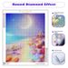PhotoCustom Diy Round Diamond Painting Beautiful Seaside Beach Scenery Full Square Diamond Embroidery Personalized Gift_maomaolike.com