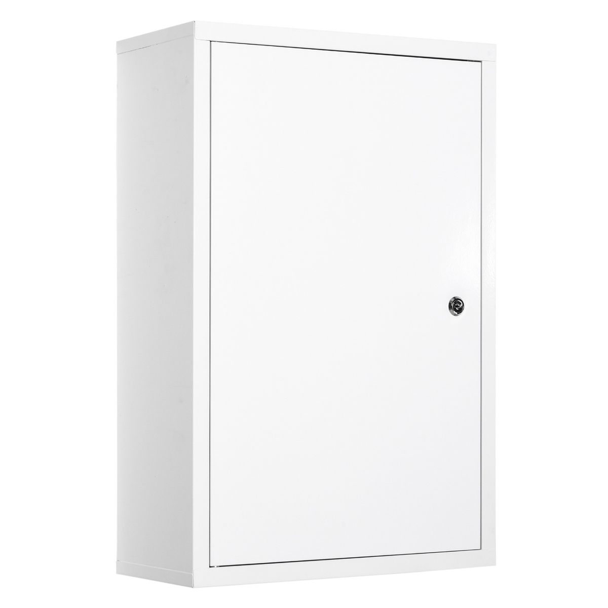 Steel Wall Mount Medicine Cabinet 3 Tier Emergency Box For Bathroom Kitchen, Lockable With 2 Keys - White_maomaolike.com